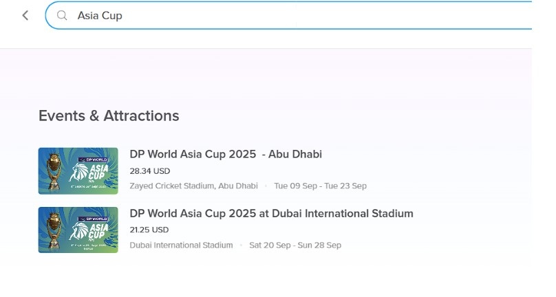Search for 'Asia Cup'