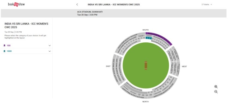 Zoom in and navigate the stadium map