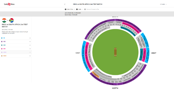 India vs South Africa 2nd Test Match Seating India vs South Africa 2nd Test Match Seating