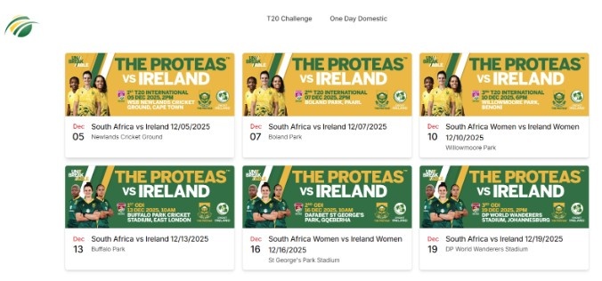 Ireland Women's Tour of South Africa 2025 Tickets on csa website Ireland Women's Tour of South Africa 2025 Tickets on csa website