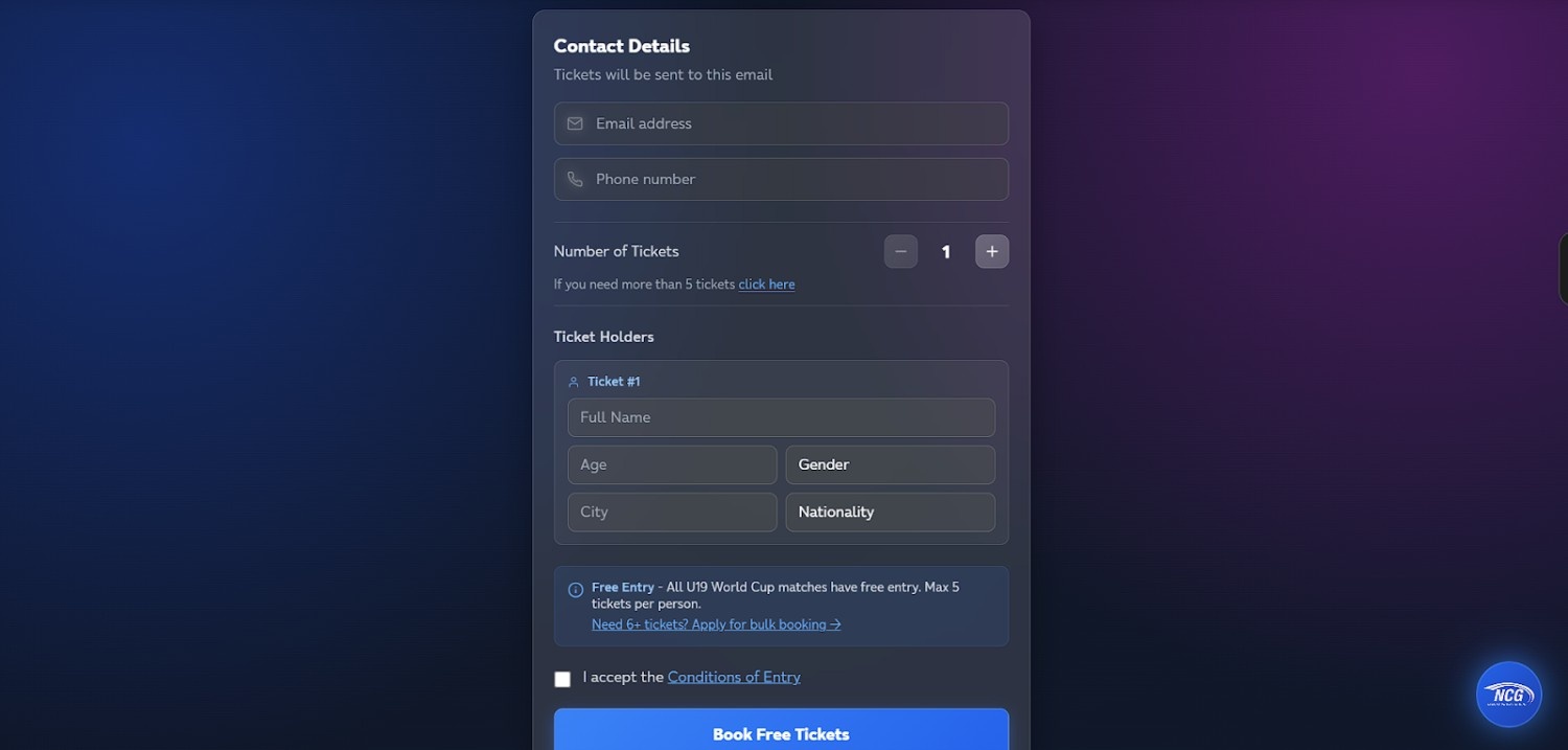 Enter personal details as required Enter personal details as required